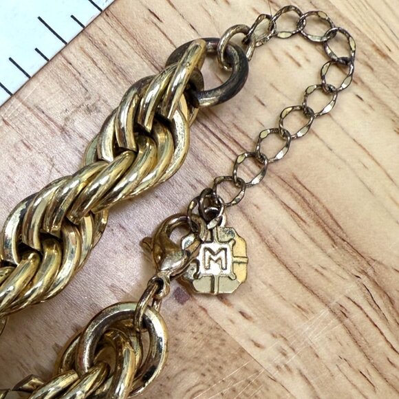 Monet Gold-Tone Chunky Rope Chain Necklace With Adjustable Clasp - Picture 3 of 12